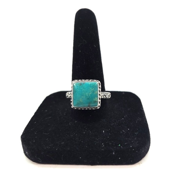 The Unbranded Brand Jewelry - Womans Bali Turquoise‎ Sterling Silver Stamped 925 Sz 7